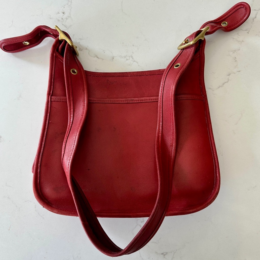 Red Vintage Coach Crossbody Bag